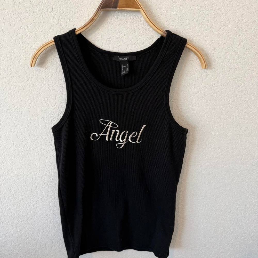 Grunge Angel/Devil Tank with Embroidered Letters